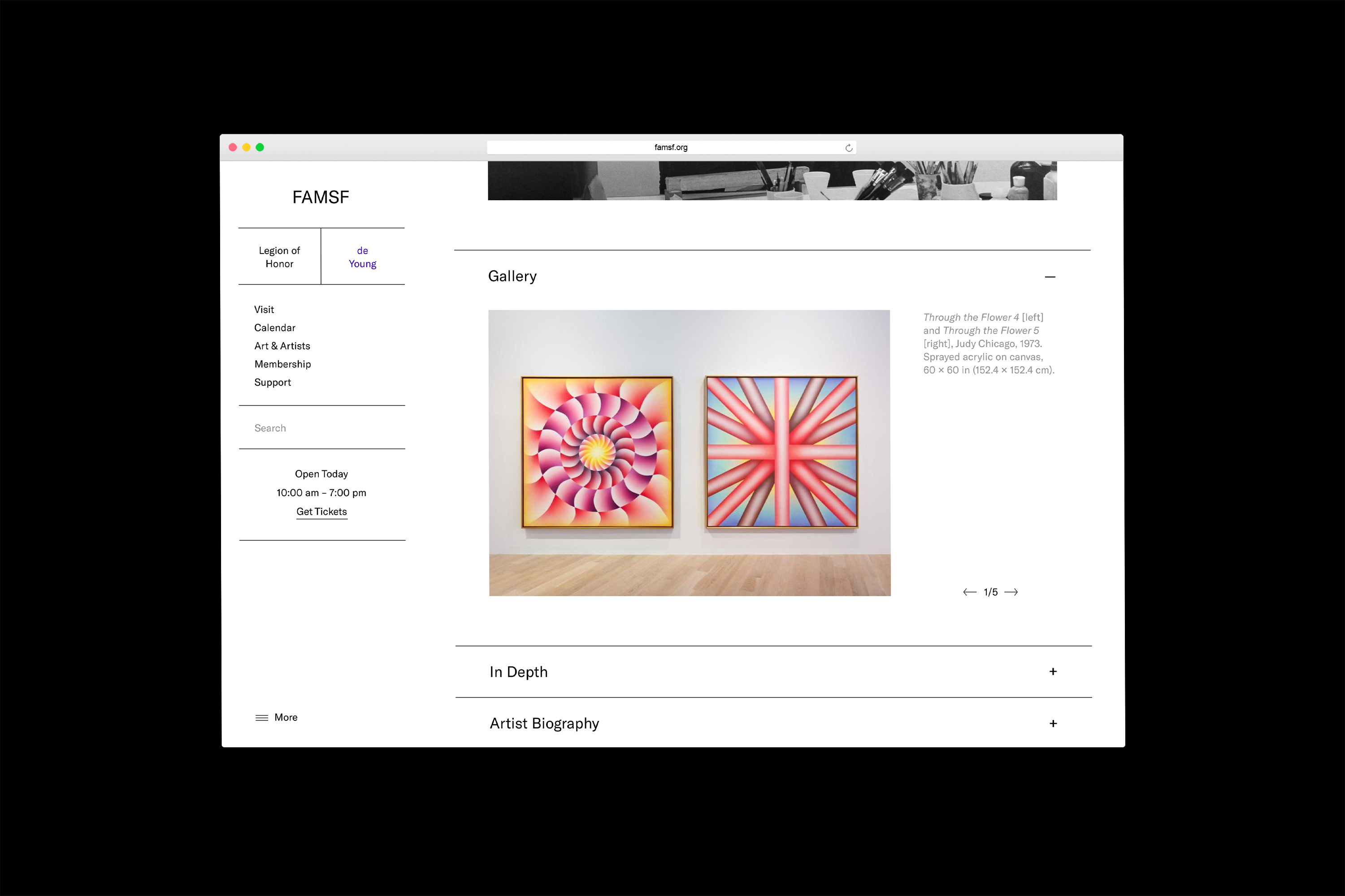 Exhibition page scrolled
