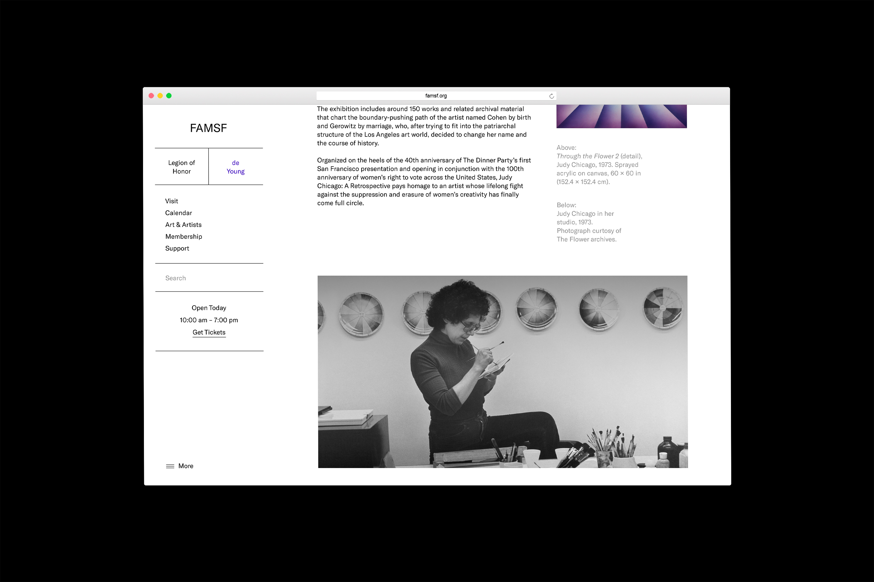 Exhibition page scrolled