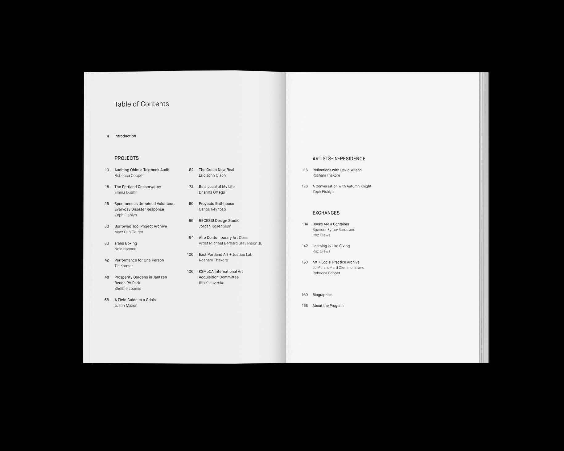Table of contents