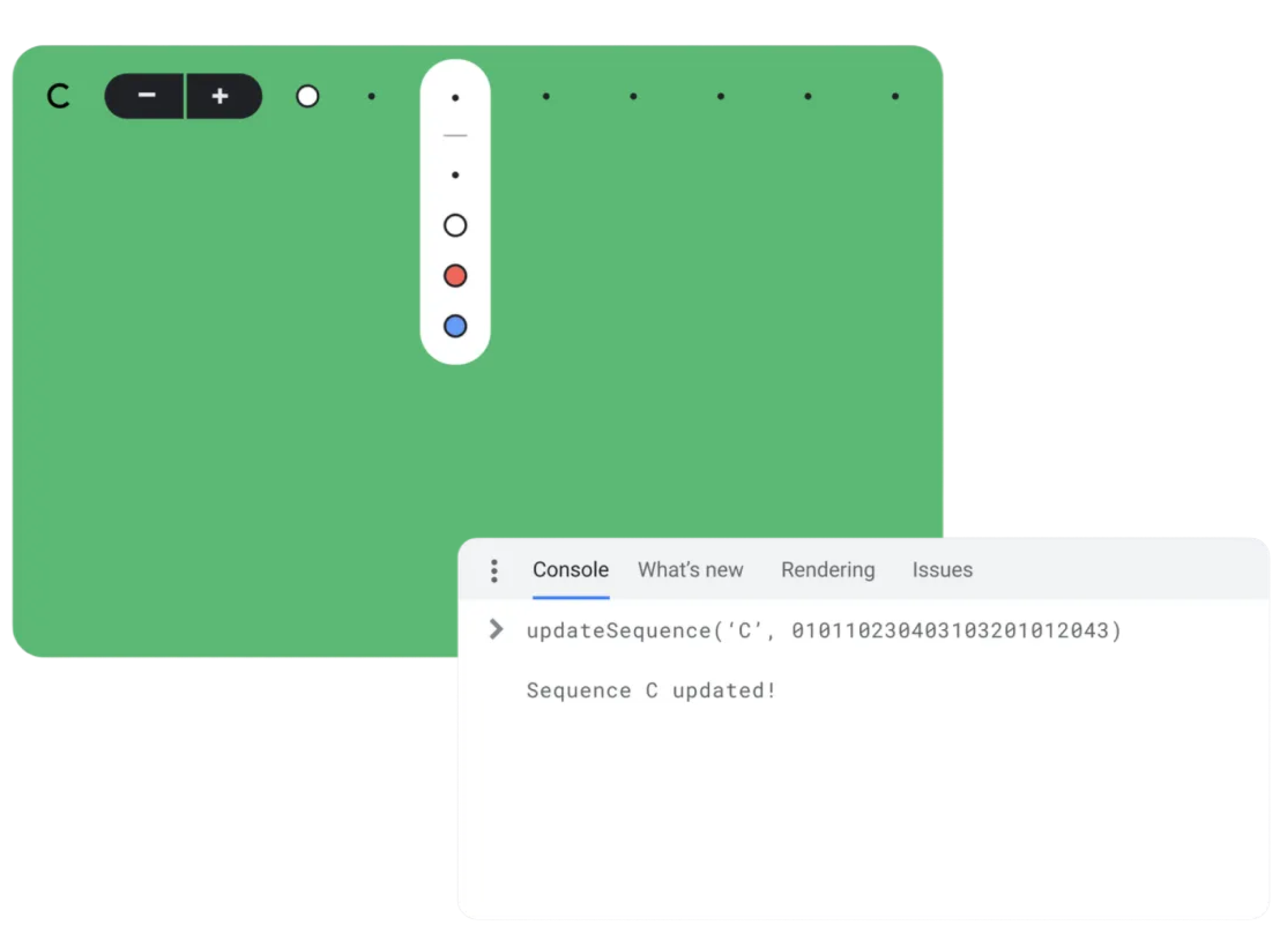 Updating rhythms with the UI or console