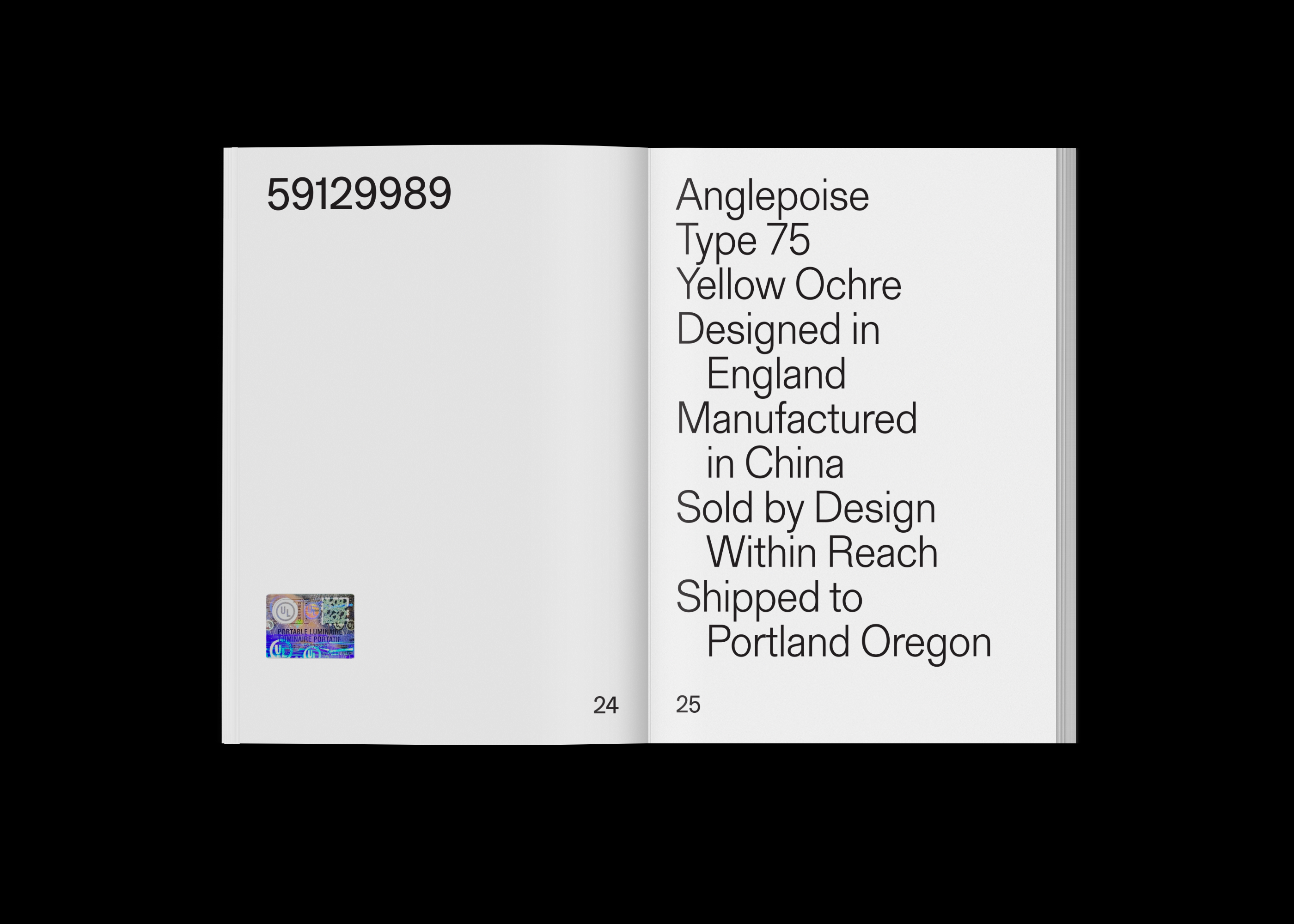 Typographic book spread